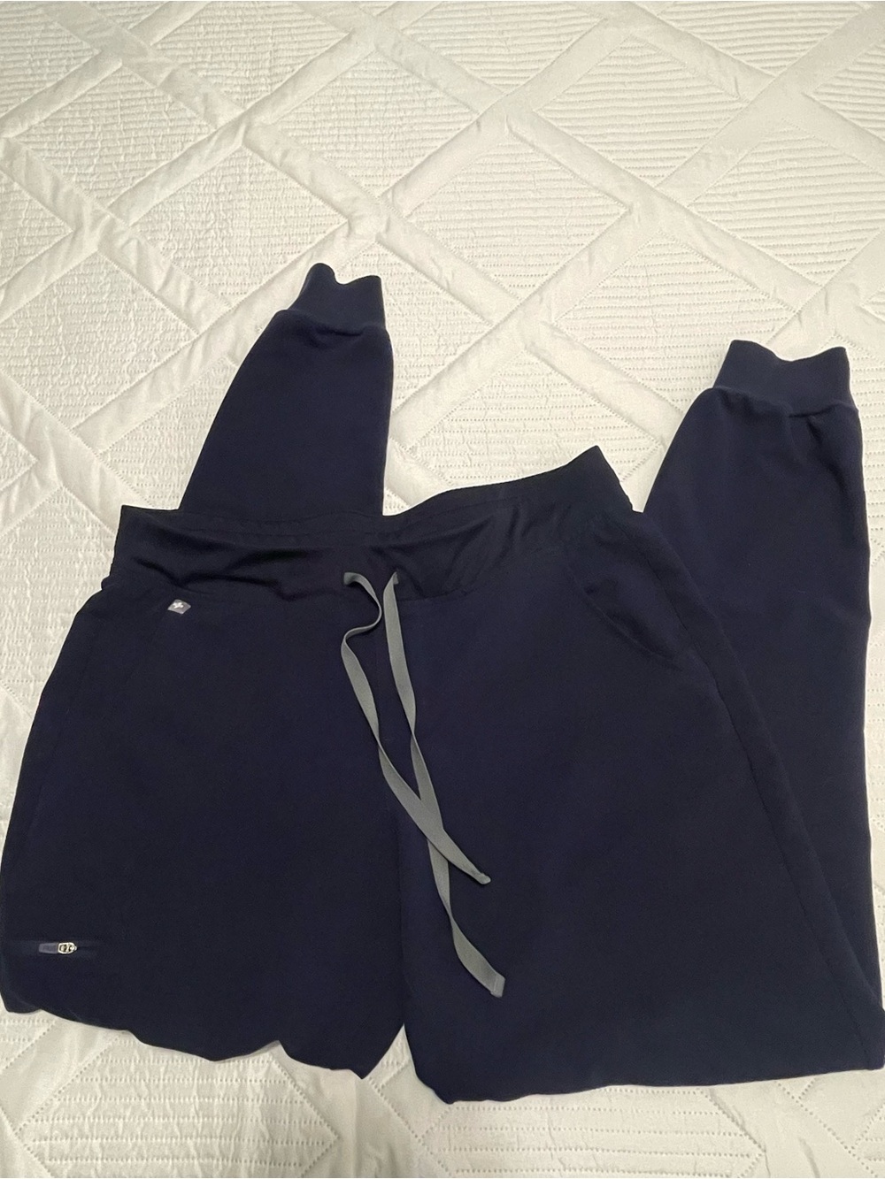 EUC FIGS Navy Blue Jogger Sweatpants with Drawstring Size Large